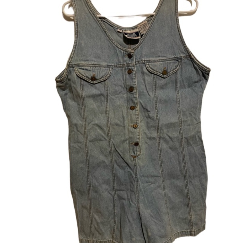 Vintage Bill Blass Cotton Denim Jean Romper Size 14